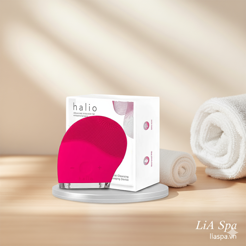 Máy Rửa Mặt Và Mát Xa Da Mặt Halio Facial Cleansing Massaging Device Chính Hãng
